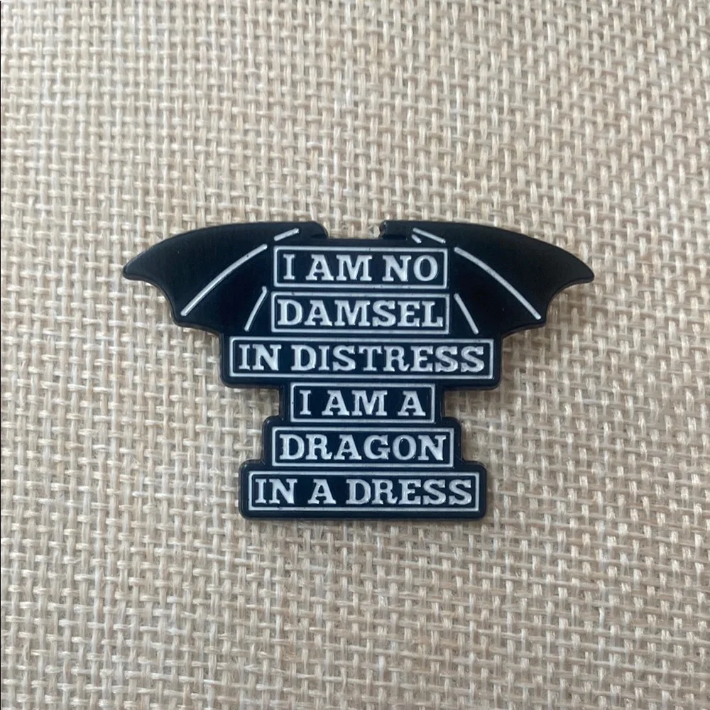 3/$15 Damsel In Distress Bat Wings Pin - Picture 1 of 1